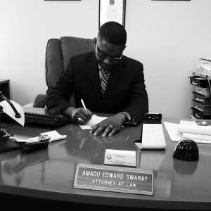 Attorney Swaray at work